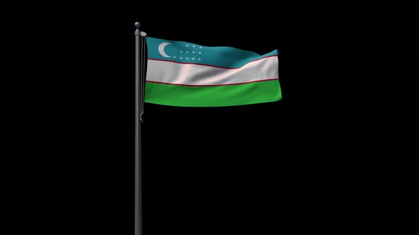 Uzbekistan Flag With Alpha 4K