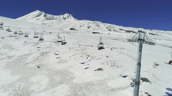 Aerial Ski Lift And Ski Resort