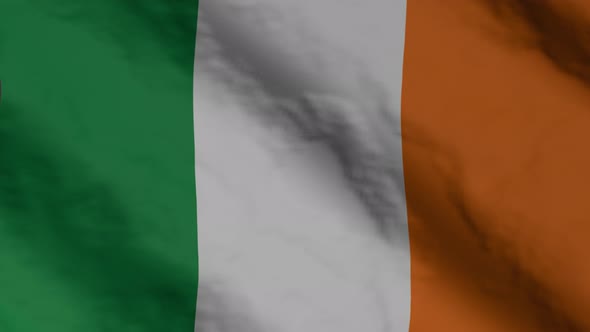 Irish flag waving in the wind.