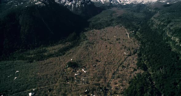 Slow motion, Drone footage in 120 fps slog-2 in the mointains city chillan in Chile