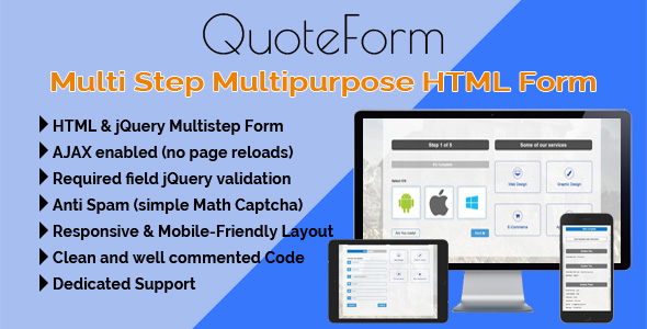 QuoteForm - Multi Step Multipurpose HTML Form