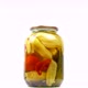 Glass jar of canned bell peppers on a white background. - VideoHive Item for Sale