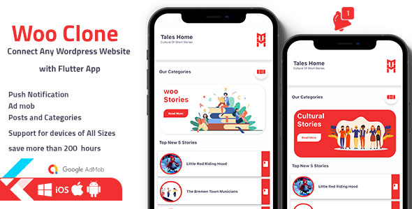 Flutter Wordpress Clone App - Ios and Android Application