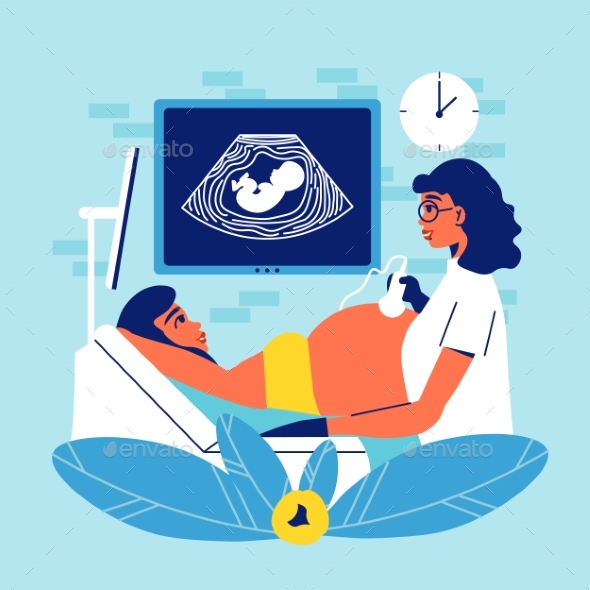 Pregnant Motherhood Ultrasound Composition