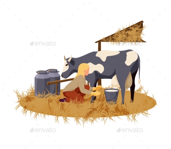Organic Farm Flat Illustration