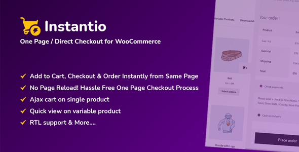Instantio - One Page / Direct Checkout for WooCommerce
