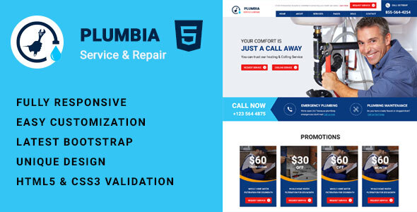 Plumbia - Company HTML Template