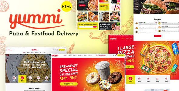 Yummi - Fast Food Delivery Restaurant HTML Template