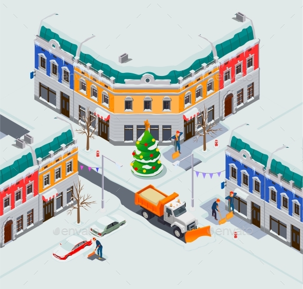 Snow Clearing Town Composition