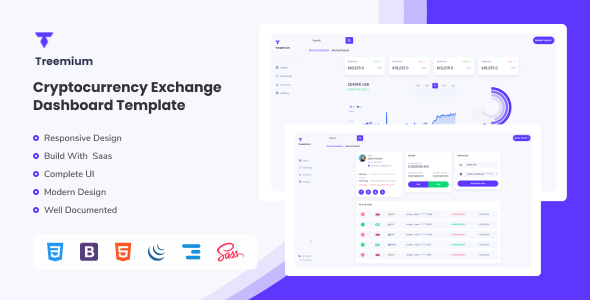 Treemium - Cryptocurrency Exchange Dashboard Template