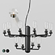 Amp Chandelier Large EU Smoke Black and Gold Green Small - 3DOcean Item for Sale