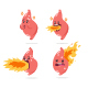 Stomach Heartburn Vector Cartoon Character Set. - GraphicRiver Item for Sale