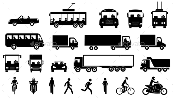 Road Transport and Transportation Icons