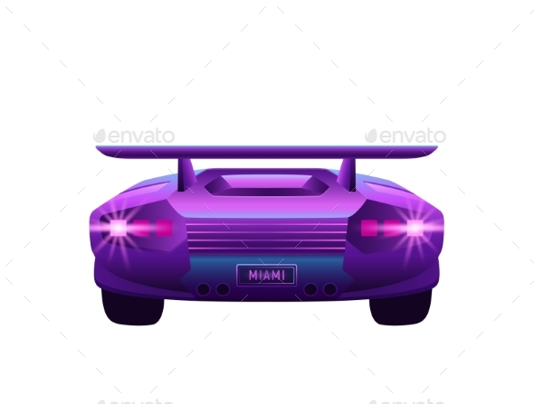 Neon Car Icon