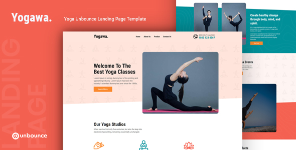 Yogawa — Yoga Unbounce Landing Page Template