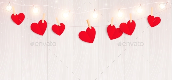 Valentines Hearts String Composition
