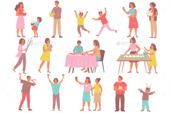 Easter People Icon Set