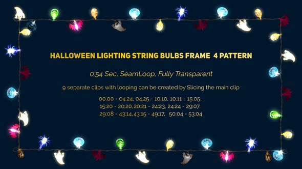 Halloween Lighting String Bulbs Frame  4 pattern