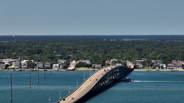 Aerial Video Atlantic Beach Bridge North Carolina Usa