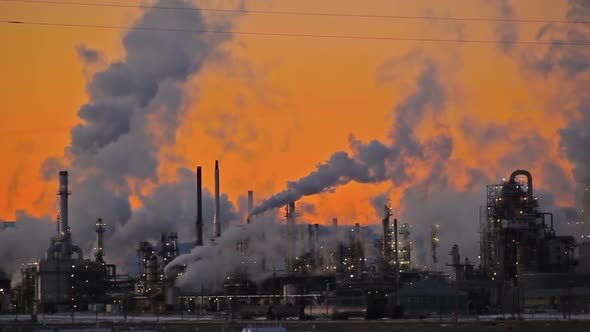 Sunset Smoke stacks