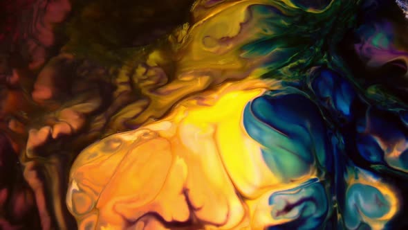 Psychedelic Color Spreading Paint Swirling And Explosion