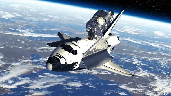 Space Shuttle And Module Of International Space Station alt