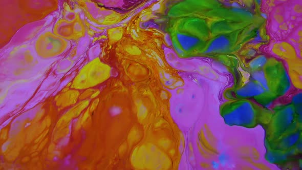 Abstract Bubbling Arty Pattern Liquid Paint Texture