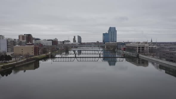 Aerial footage of Grand Rapids