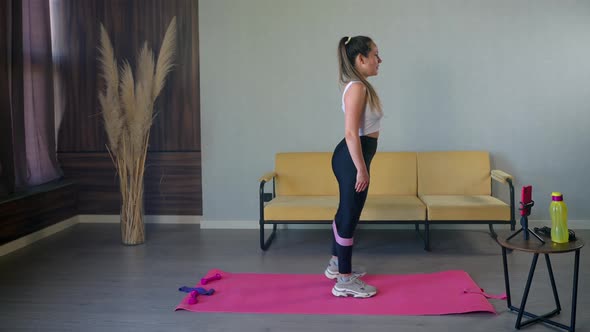 Lower Body Exercises with Elastic Fitness Band at Home