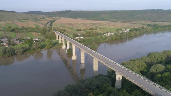 Aerial view of a bridge