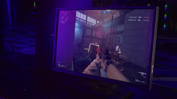 Using a military rifle to kill opponents in the multiplayer internet game alt