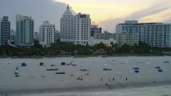 Aerial view of beach in Miami