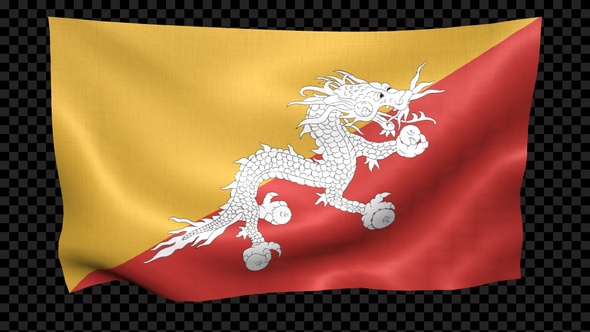 Bhutan Flag Waving Looped