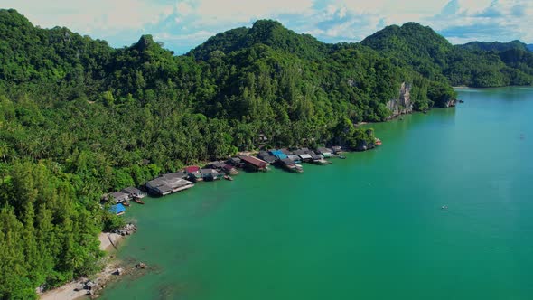 Beautiful landscape of ao kram, A fishing village by the sea