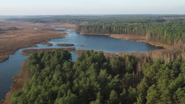 View From the Height of the Lake Papernya in Belarus