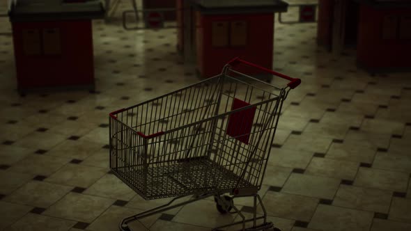 Empty Supermarket Due to Covid19 Lockdown