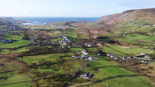 Aerial View of Glencolumbkille in County Donegal Republic of Irleand