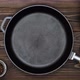 Cast iron pan for frying meat. A professional chef prepares to cooking meat in a skillet. peppercorn - VideoHive Item for Sale