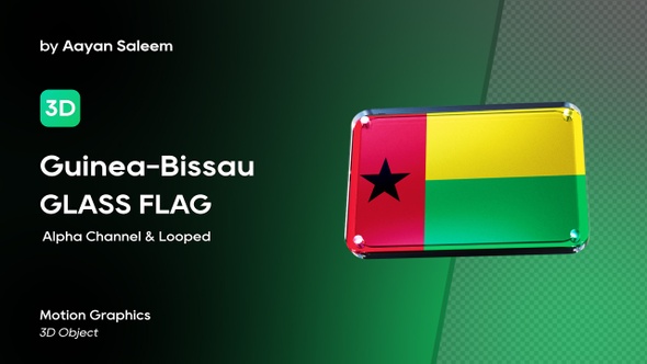 Guinea Bissau Flag 3D Glass Badge