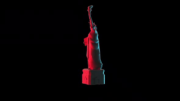 Statue of Liberty Rotating 360 Loop Blue Red Light