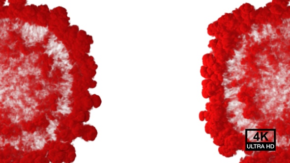 Red Powder Explosion From Left And Right Side 4K