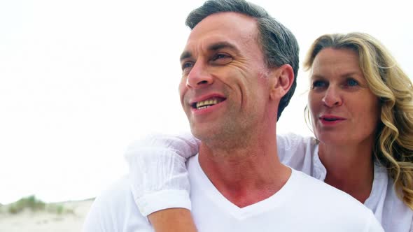 Mature couple together at beach