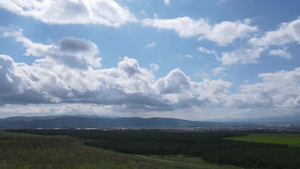 clouds green landscape time lapse