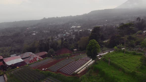 Flight Over the Gorges in the Mountains of Bali