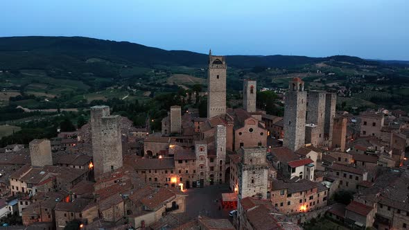 Aerial view of San Gimignano, Tuscany