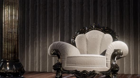 Luxurious Theater Curtain Stage with Chair alt