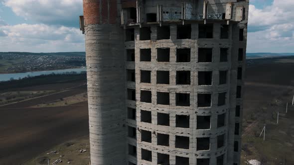 Aerial View of a Unfinished Multistorey Building