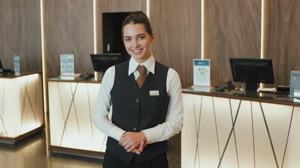 Portrait of Female Hotel Manager in Lobby