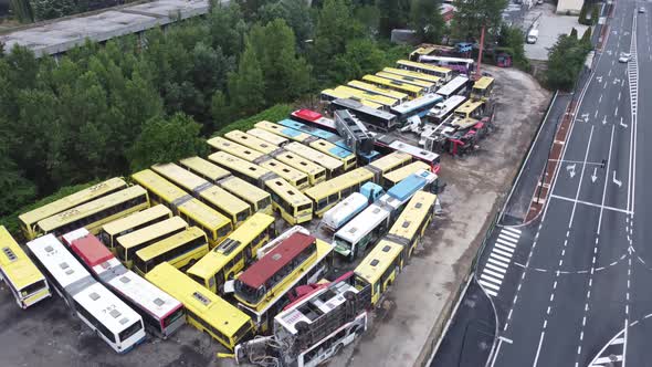 Abandoned Broken Old Buses 4K