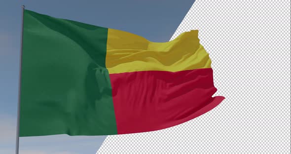 flag Benin patriotism national freedom, seamless loop, alpha channel